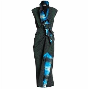 Dries Van Noten- Snakeskin and Plaid Midi Dress